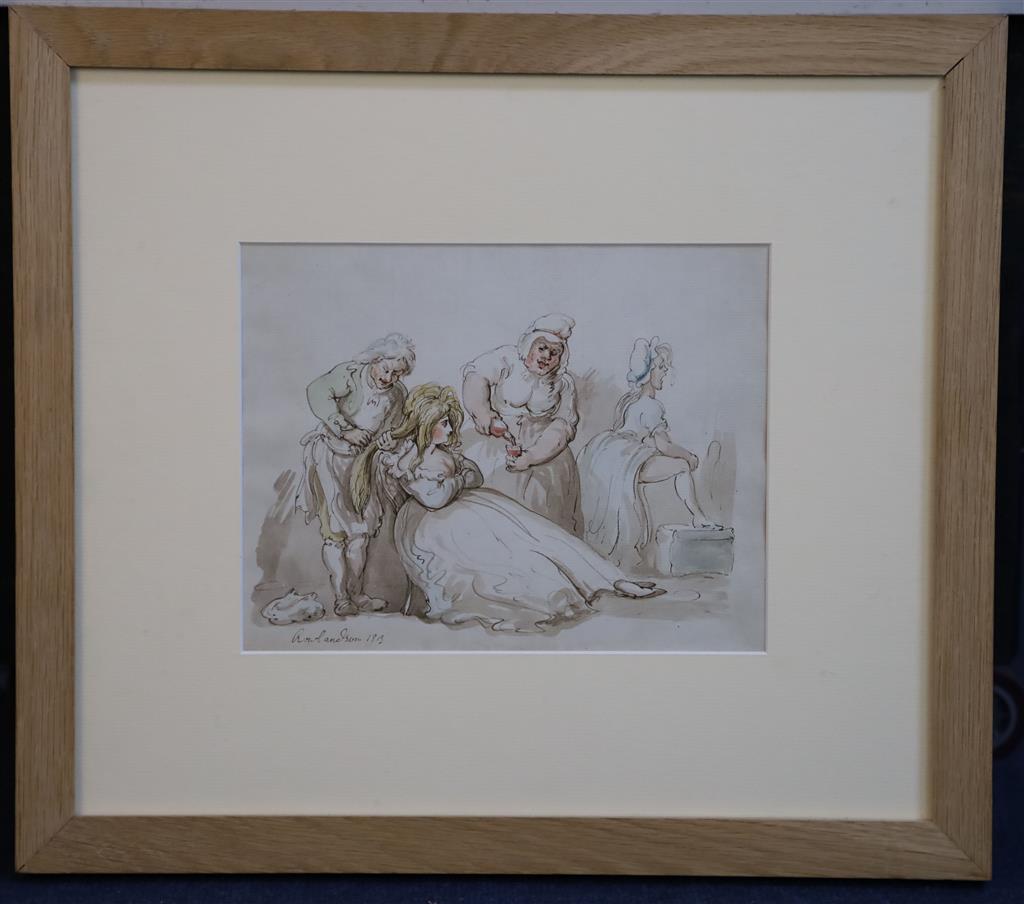 Thomas Rowlandson (1756-1827) The Morning Dram 7 x 9in.